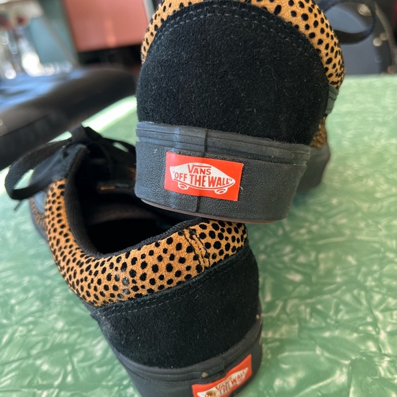 Old Skool Vans mini leopard print and black suede Sz 10 - Picture 3 of 4